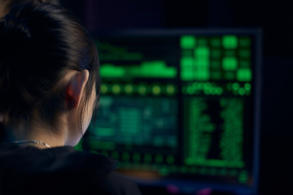 Woman in Front of a Computer Screen